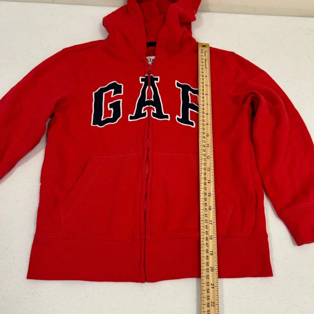 Gap Kids Boys Red Full Zip Arch Logo Hoodie Sweatshirt Size M Medium 5797